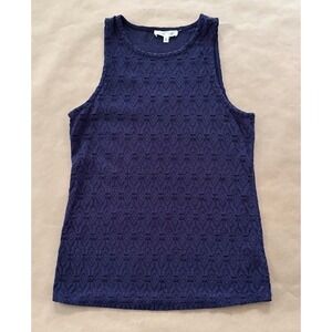 Anthropologie Pure + Good Navy Geometric Textured Knit Tank Top
Small Casual